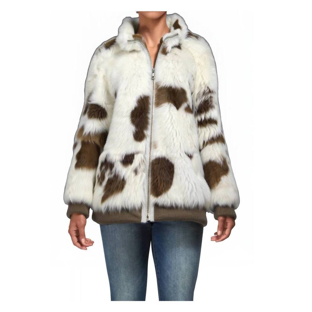 NEW LUSSO BENI ornate teddy jacket in white/cappucino